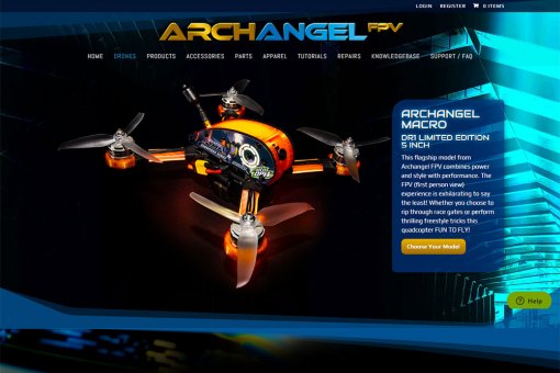 Ecommerce Website Selling Drones and Accessories