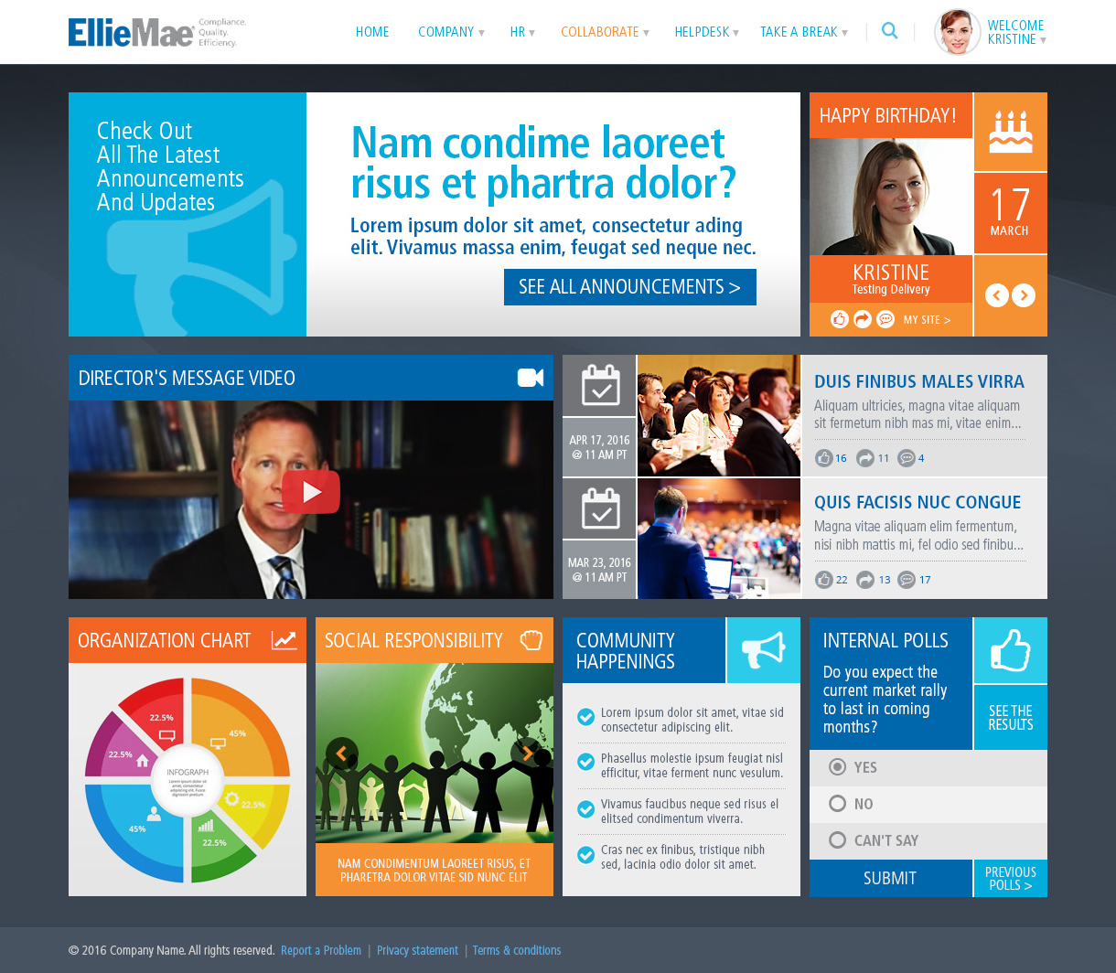 Dashboard Design for Ellie Mae