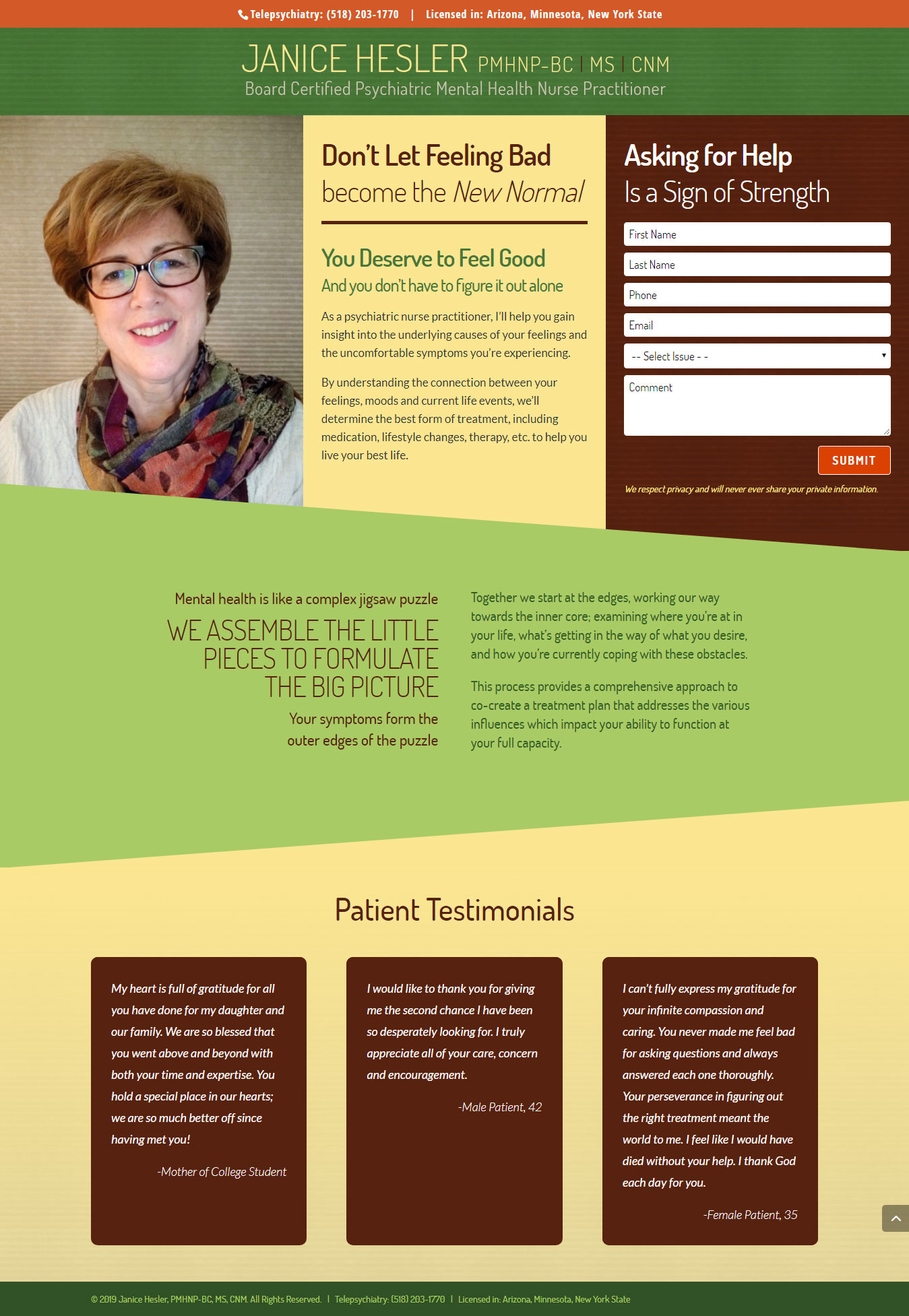 Website Design for a Psychiatric Nurse Practitioner