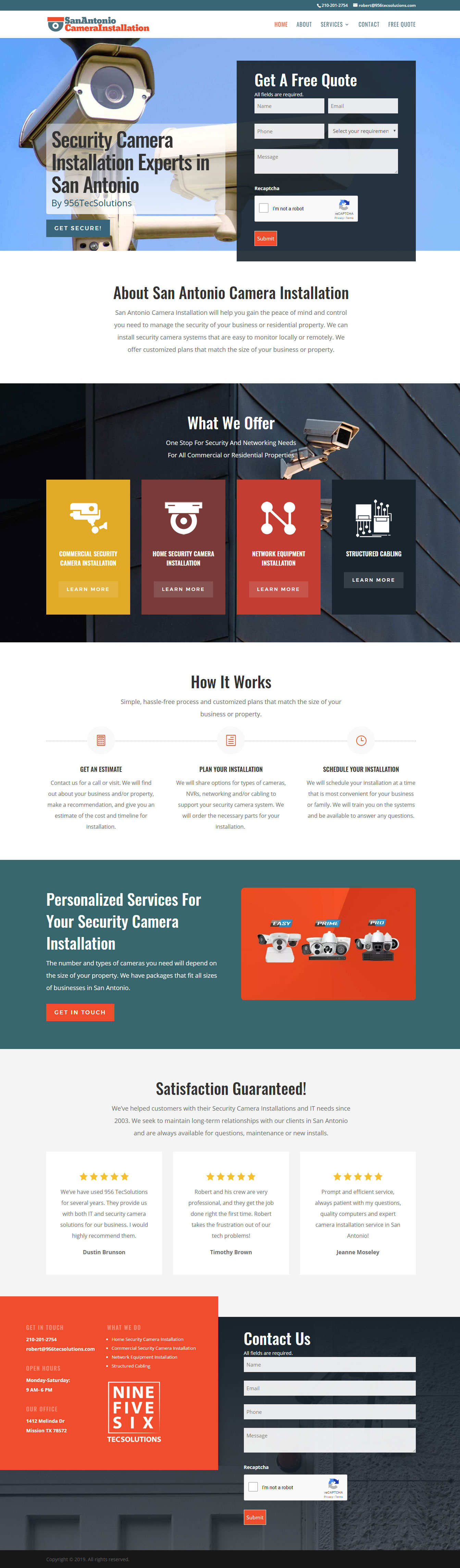 Website for Security Camera Installation Company